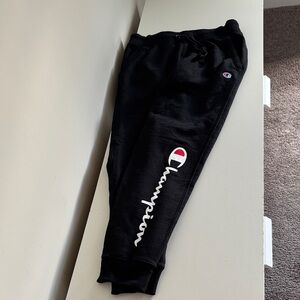 Champion Black Sweatpants with Logo